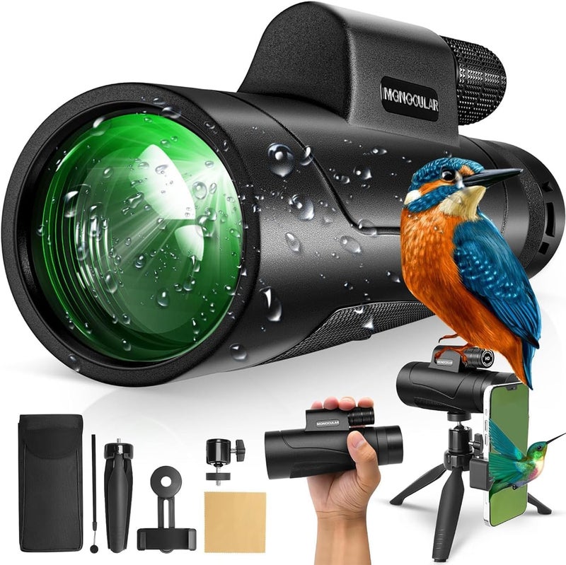 Asacam ® 80x100 Monocular Telescope High Powered for Smartphone High Definition Monoculars for Adults with Adapter/Tripod for Bird Watching Camping Hiking Hunting Traveling Outdoor Wildlife-2025 Update - Image 1
